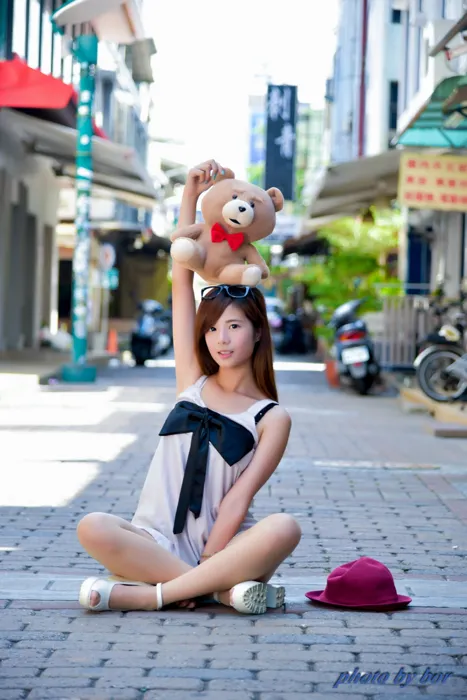 [Mzsock] NO.061 Fang Weizhen denim shorts stockings high heels beautiful legs outdoor shot street photography#[73P]-43